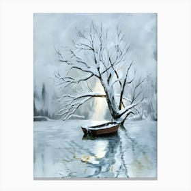 Boat In A Lake Canvas Print