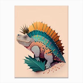 Dimetrodon Terrazzo Style Dinosaur Canvas Print