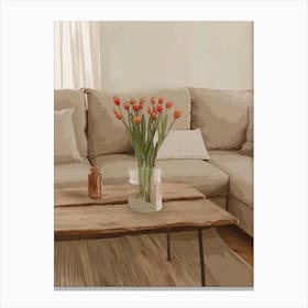 Tulips In Vase Canvas Print