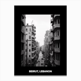 Poster Of Beirut, Lebanon, Mediterranean Black And White Photography Analogue 5 Canvas Print