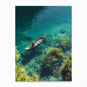 Small Boat In Clear Water Canvas Print