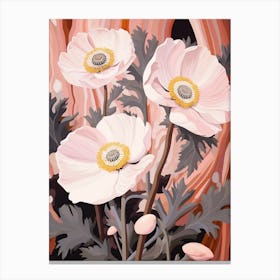 Anemone 4 Flower Painting Canvas Print