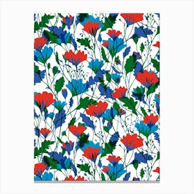 Wildflowers Collage Canvas Print