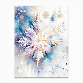 Pattern, Snowflakes, Storybook Watercolours 4 Canvas Print