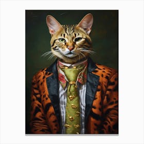 Gangster Cat Savannah 2 Canvas Print