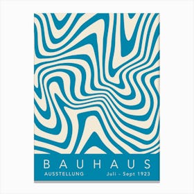 Wavy Blue Bauhaus Canvas Print