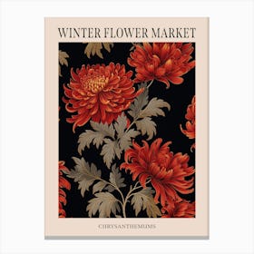 Chrysanthemums 10 Winter Flower Market Poster Canvas Print
