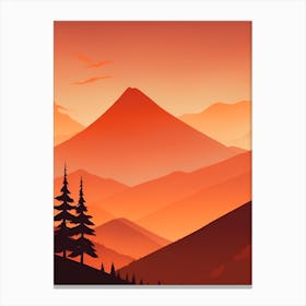 Misty Mountains Vertical Background In Orange Tone 24 Canvas Print