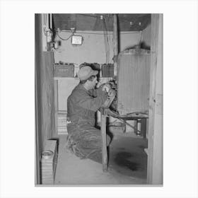 George Hutton, Jr Working On His Homemade Electric Plant Hutton Took A Correspondence Course In Electricity An Canvas Print