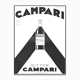 Campari Bitter Cocktails Bar Retro Poster Canvas Print