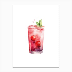 Watercolor Cocktail Illustration Canvas Print