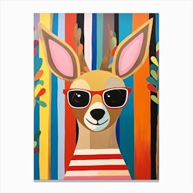 Little Kangaroo 3 Wearing Sunglasses Canvas Print