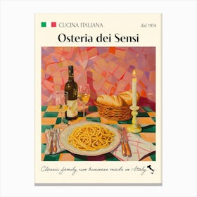 Osteria Dei Sensi Trattoria Italian Poster Food Kitchen Canvas Print