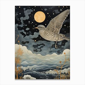 Grey Plover 1 Gold Detail Painting Canvas Print