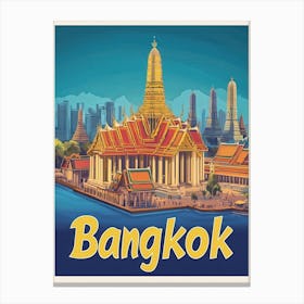 Aihrgdesign A Retro Travel Poster For Bangkok 2 Canvas Print