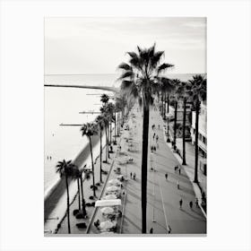 Cannes, France, Black And White Old Photo 2 Canvas Print