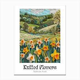 Knitted Flowers Daffodils Field 1 Canvas Print