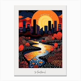 Poster Of Montreal, Illustration In The Style Of Pop Art 2 Canvas Print