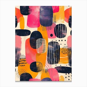 Playful And Colorful Geometric Shapes Arranged In A Fun And Whimsical Way 36 Canvas Print