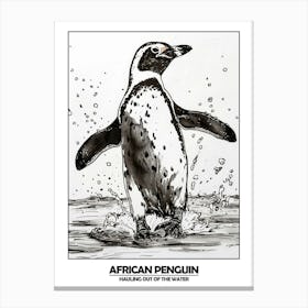 Penguin Hauling Out Of The Water Poster 2 Canvas Print