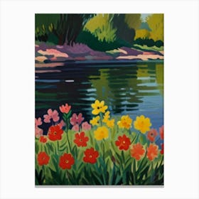 Flowers By The River 1 Canvas Print