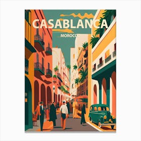 Casablanca Morocco Retro 1 Canvas Print