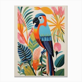 Colourful Scandi Bird Parrot 2 Canvas Print