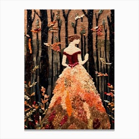 Autumn Woman In The Woods Canvas Print