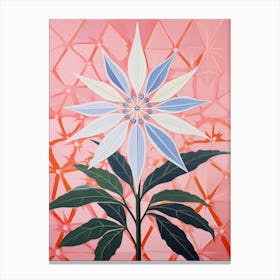 Edelweiss 2 Hilma Af Klint Inspired Pastel Flower Painting Canvas Print