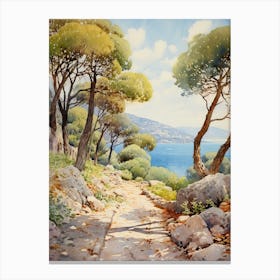 Dubrovnik Arboretum Croatia Watercolour 2  Canvas Print