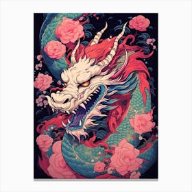 Dragon Retro Pop Art Style 6 Canvas Print