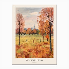 Autumn City Park Painting Brockwell Park London 3 Poster Canvas Print
