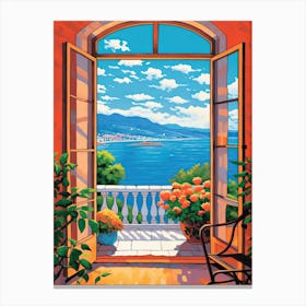 Cote D Azur Window 2 Canvas Print