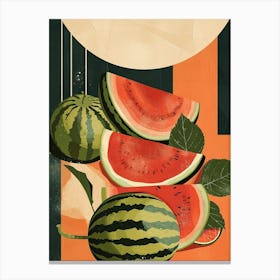 Art Deco Inspired Watermelon 1 Canvas Print