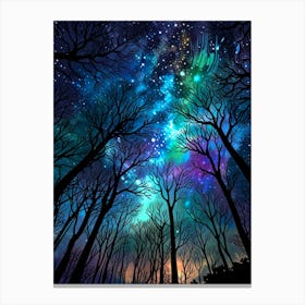 Night Sky In The Forest 1 Canvas Print