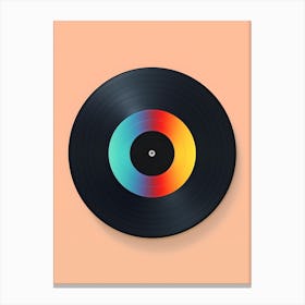 Colorful Vinyl Record Canvas Print