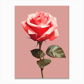 Low Poly Rose 1 Canvas Print