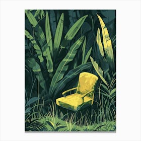 Yellow Chair In The Jungle Canvas Print