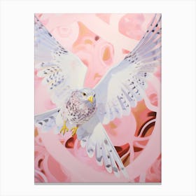 Pink Ethereal Bird Painting Falcon 1 Canvas Print