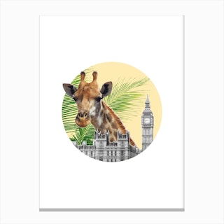 Giraffe Collage Canvas Print