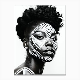 Mural Photo Of Beautiful Black Woman 6 Canvas Print