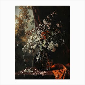 Baroque Floral Still Life Nigella 1 Canvas Print