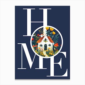 Love My Home, Navy Canvas Print