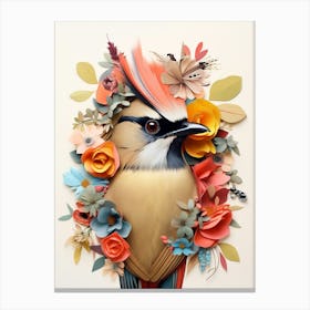 Bird With A Flower Crown Cedar Waxwing 2 Canvas Print