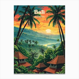 Bali Indonesia Forest Travel Art Illustration Canvas Print