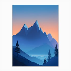 Misty Mountains Vertical Composition In Blue Tone 218 Canvas Print