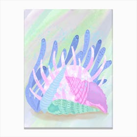 Seashells in Blue Canvas Print