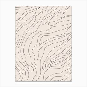 Abstract Lines Cream And Black Canvas Print