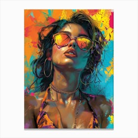 Woman or girl In Sunglasses Canvas Print