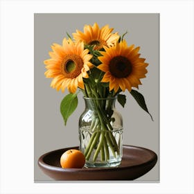 Sunflowers In A Vase 2 Canvas Print